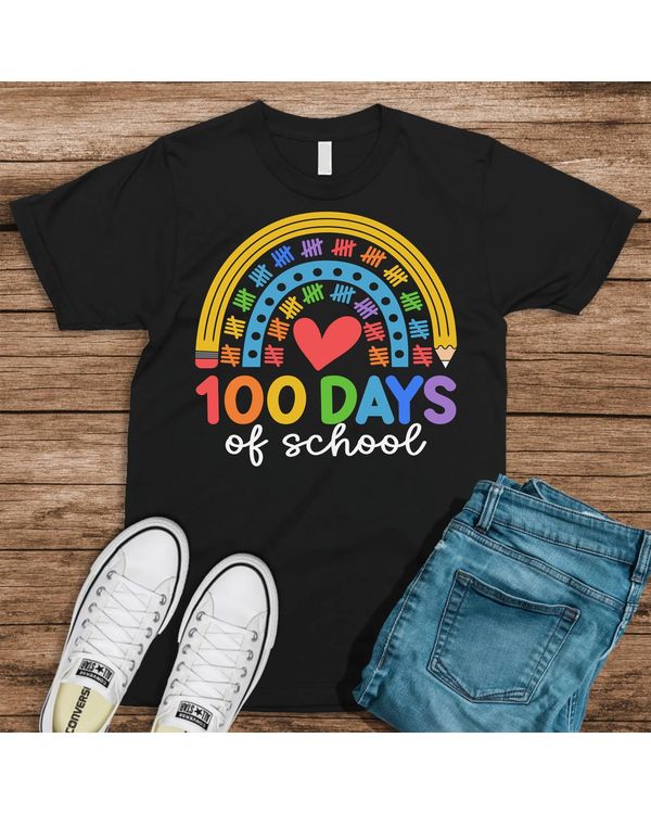 100 Days Of School Rainbow Celebration Design Shirt