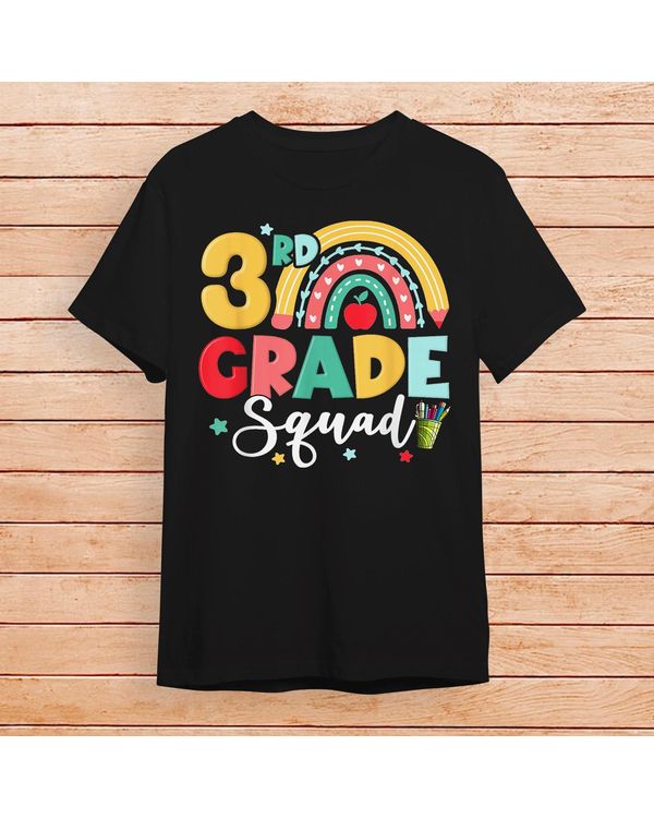 3rd Grade Squad Team Funny Back To School Girls Boys Teacher Shirt