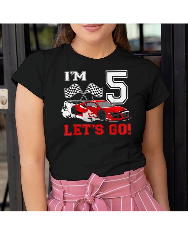 5 Year Old Race Car 5th Birthday Racecar Racing Boy Shirt