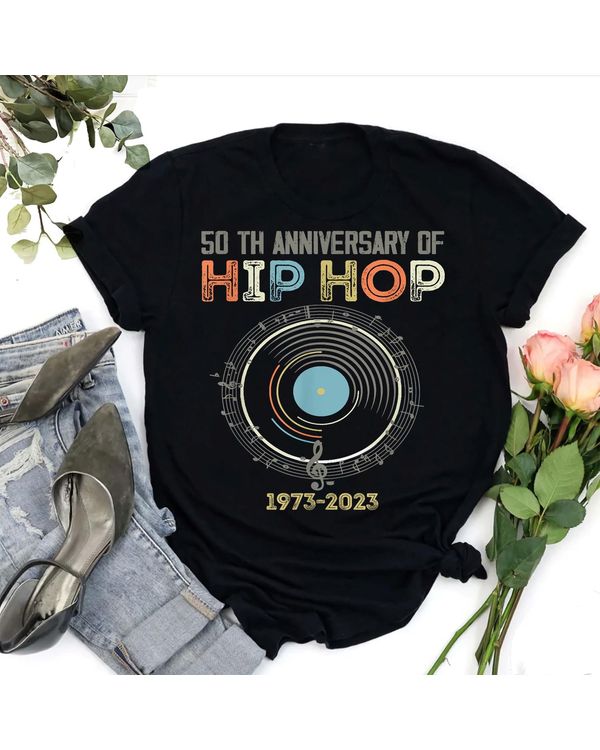 50 Years Hip Hop Vinyl Retro 50th Anniversary Celebration Shirt